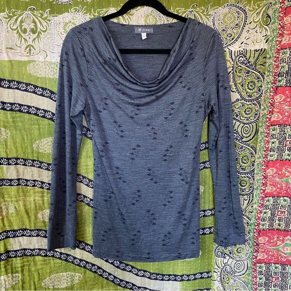 Ibex Gray Merino Wool Diana Cowl Neck Sweater Size Small - Picture 1 of 15